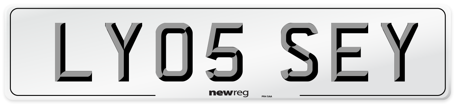LY05 SEY Number Plate from New Reg